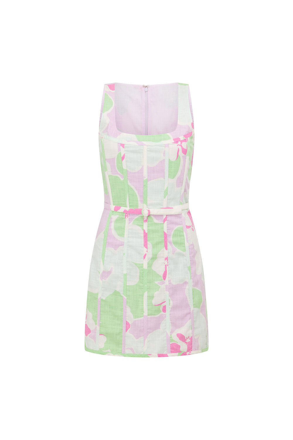SABO LUXE Misty Floral High - Quality Cotton Dusk Mini Dress