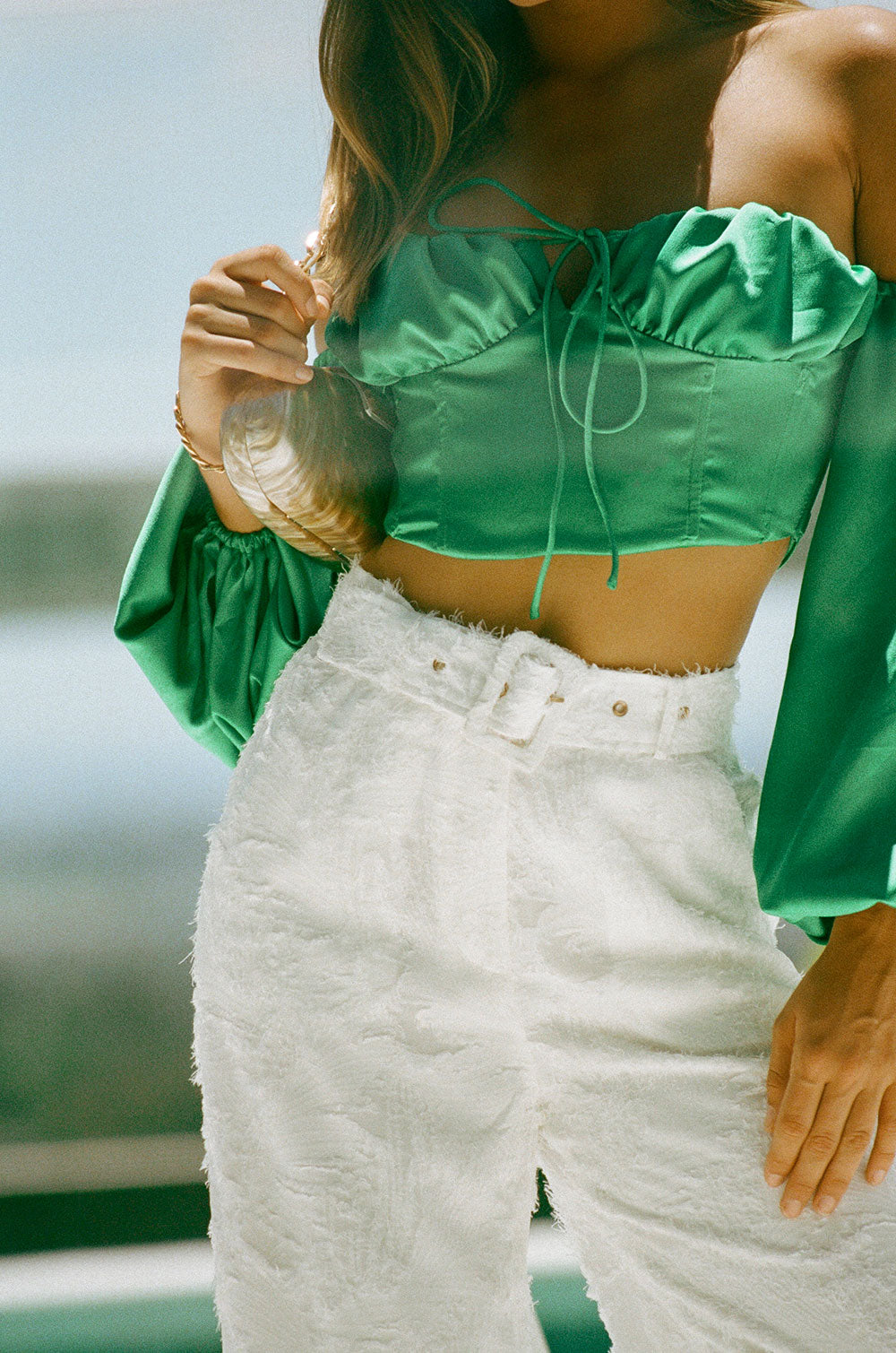 Exquisite Emerald Silky Zali Top - One-of-a-Kind Sample