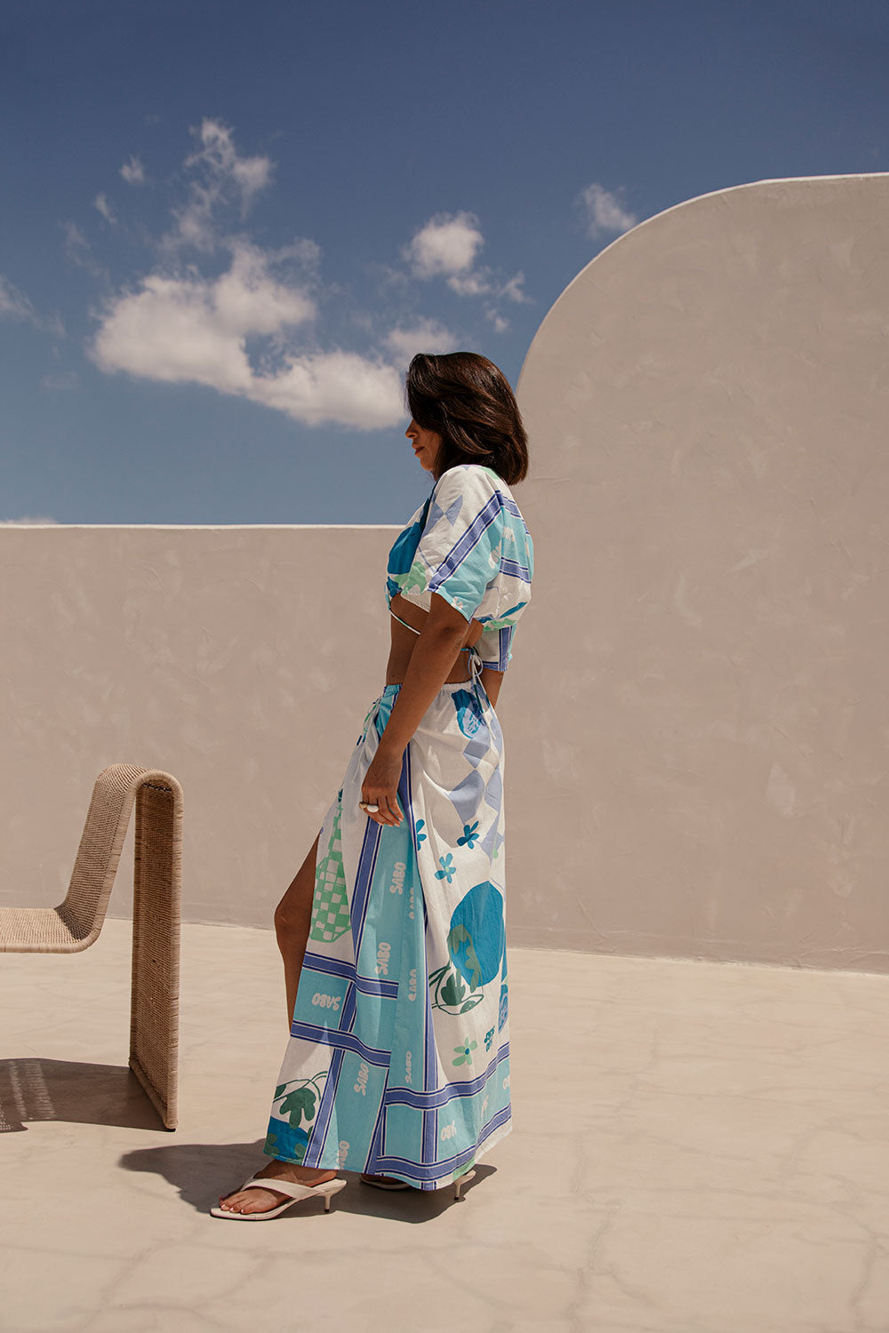 Azure Scarf-style Naya Wrap Top - Unique Sample