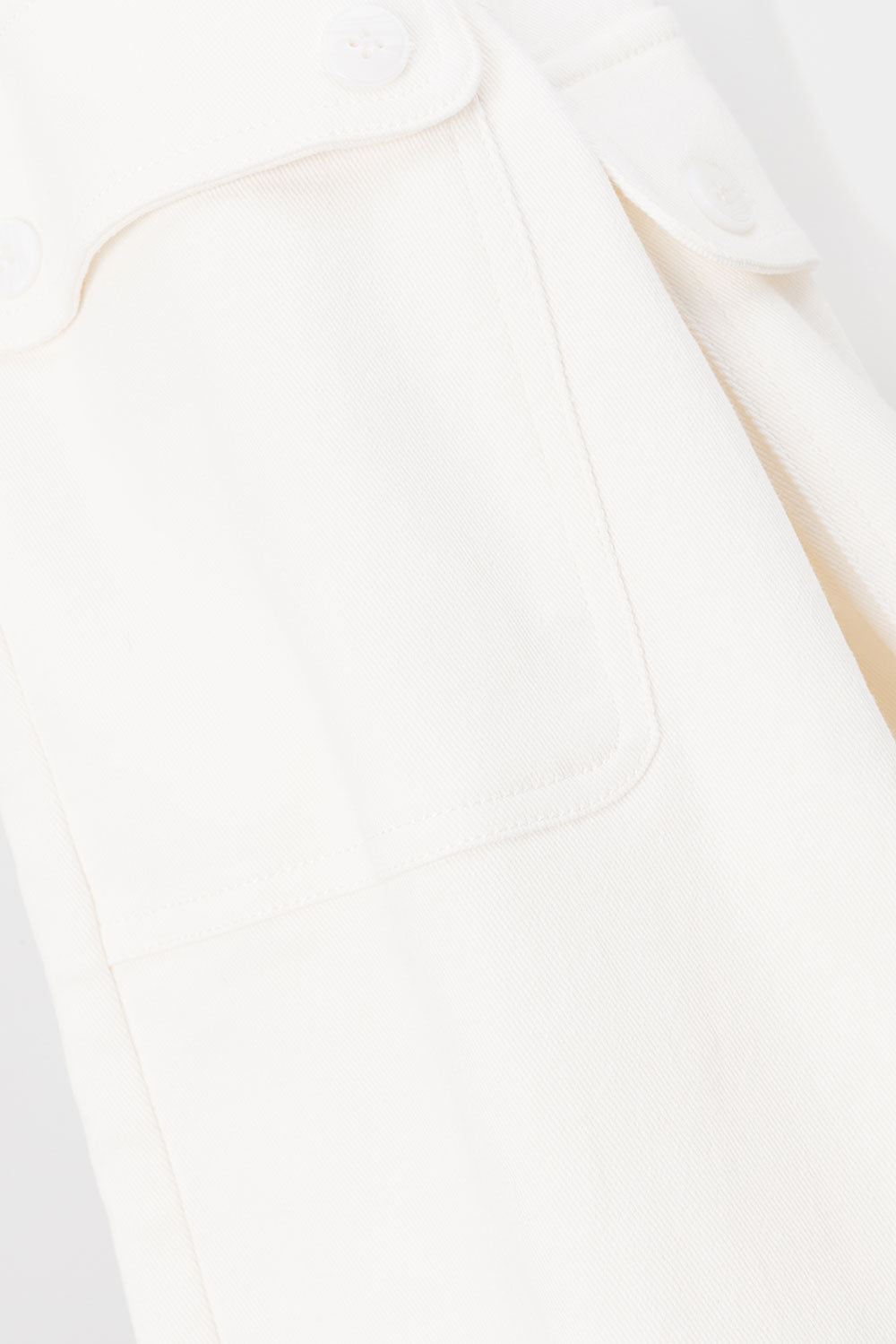 Exclusively Designed White High - Waisted Structured Cotton Denim Allani Pants