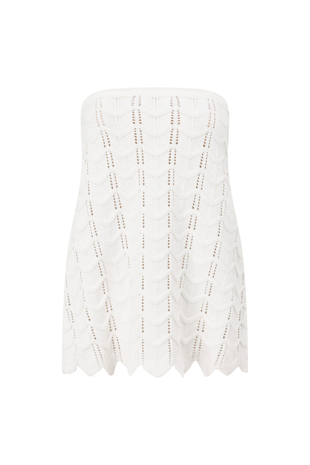 Stylish White Cotton Jacquard Knit Kimmy Women's Top
