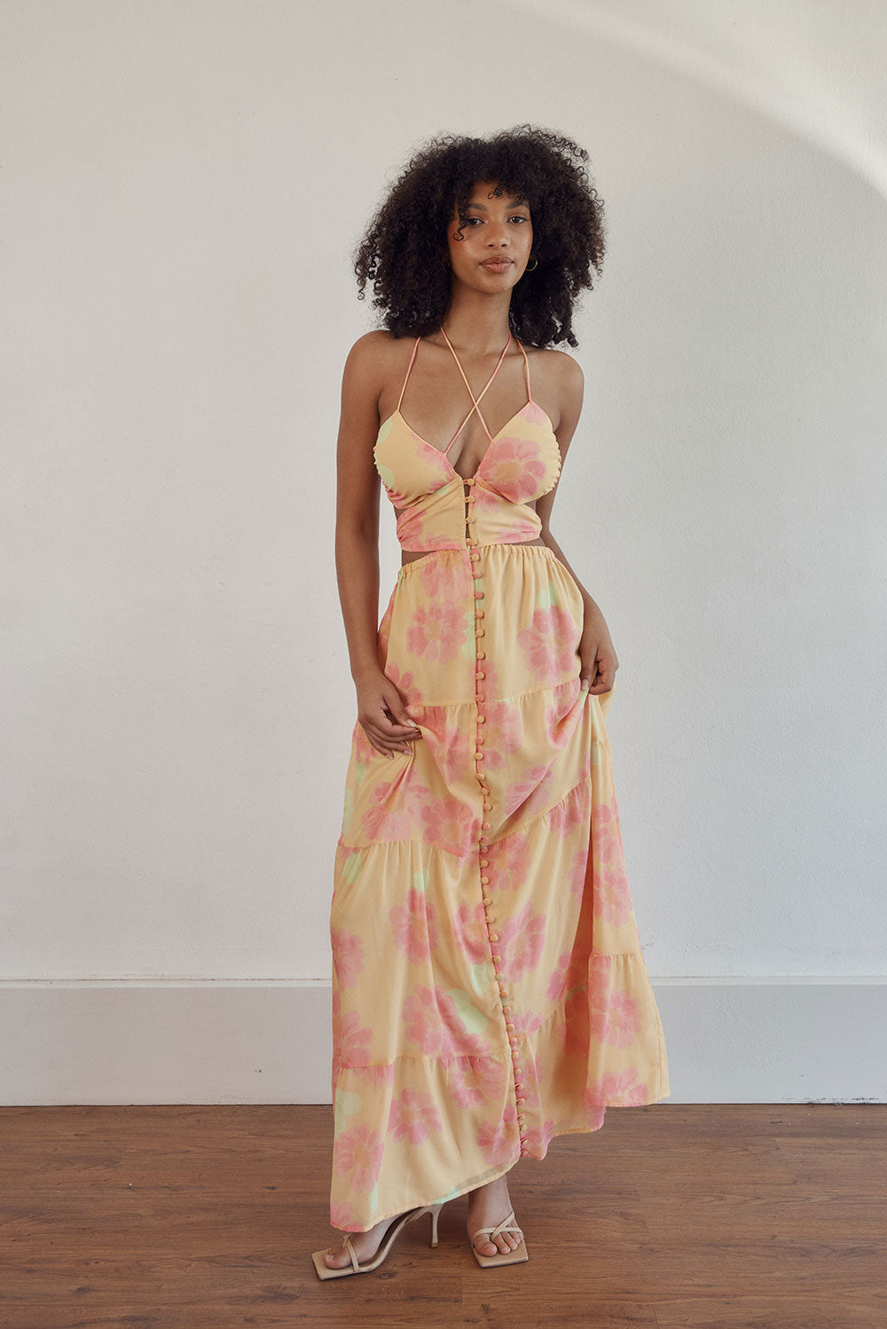 SAMPLE - Baila Women's Painted Flower Maxi Dress for Fashion Lovers