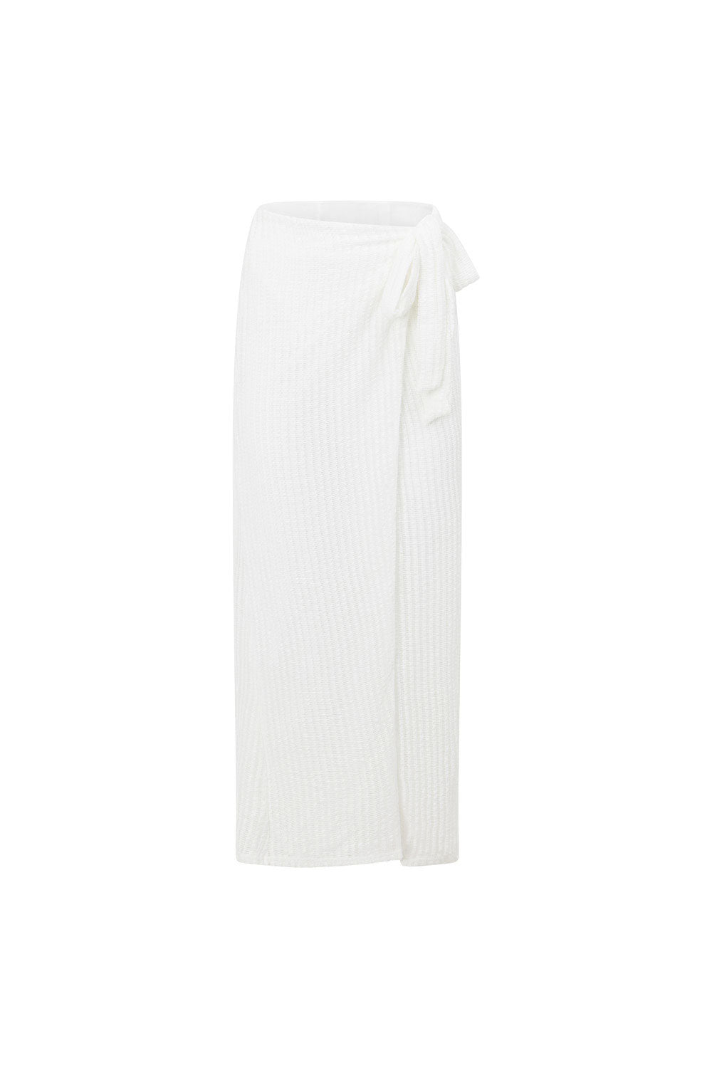Exquisite White Sheer Mesh Florence Wrap Maxi Skirt