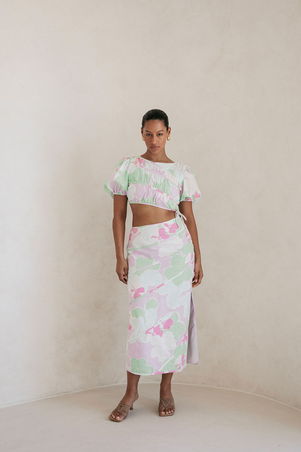 Elika Misty Floral Midi Skirt - One - of - a - Kind Sample