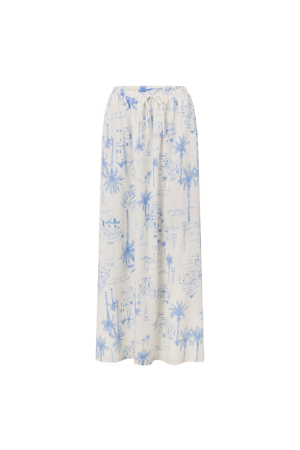 Sabo's Exclusively Designed Jhazelle Women's Maxi Skirt with Santorini Print