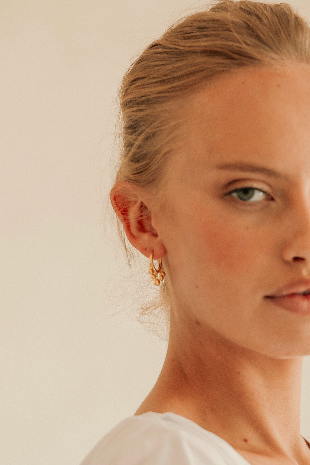 Gorgeous Gold - toned Ziva Drop Ball Earrings for Stylish Look