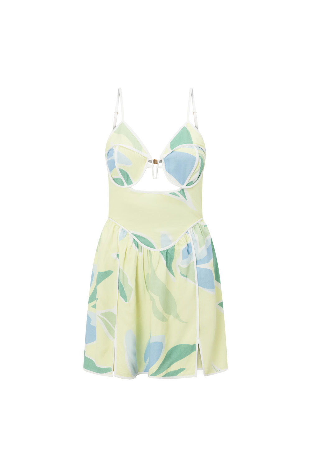 Elia Yellow Print High - Quality Backless Aryana Crepe Dress