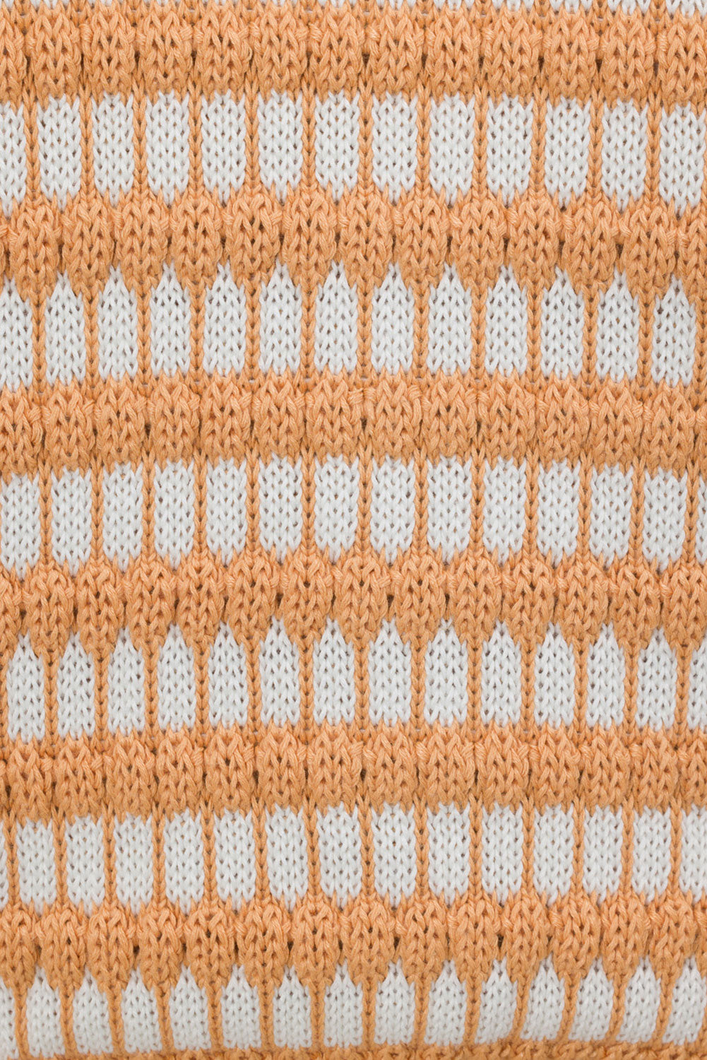 Vintage-Inspired Off-White Knit Women's Top with Contrast Tan Stripes