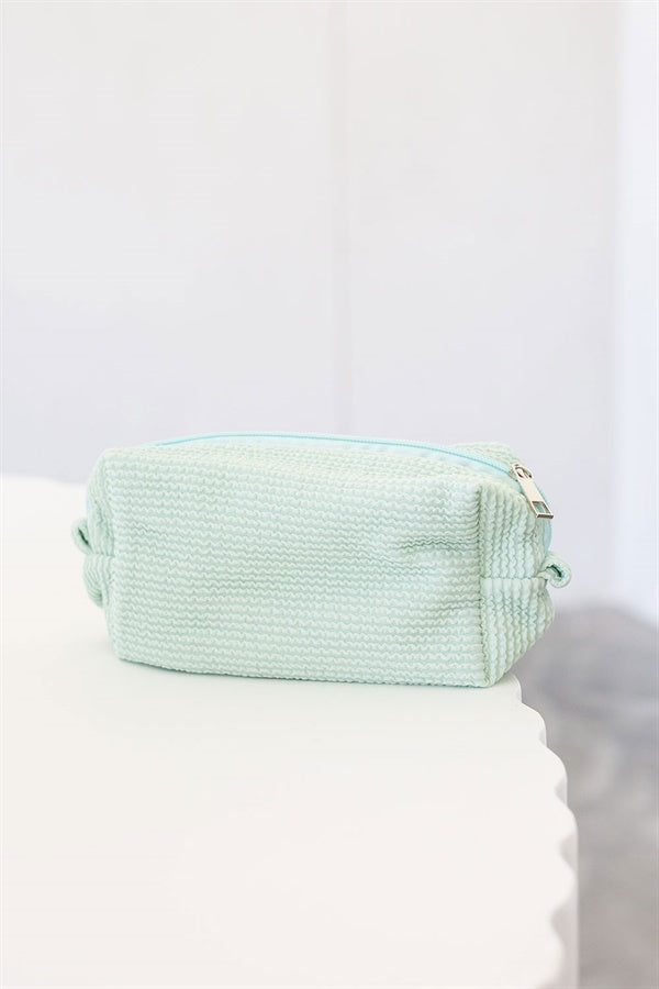 Cari Aqua Mint Hued Travel - Friendly Cosmetics Storage Bag
