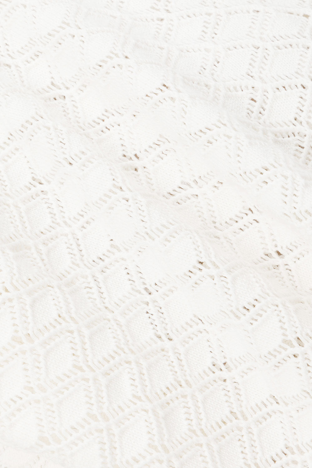 Elegant White Natural Cotton Knit Aya Top with Vintage Charm