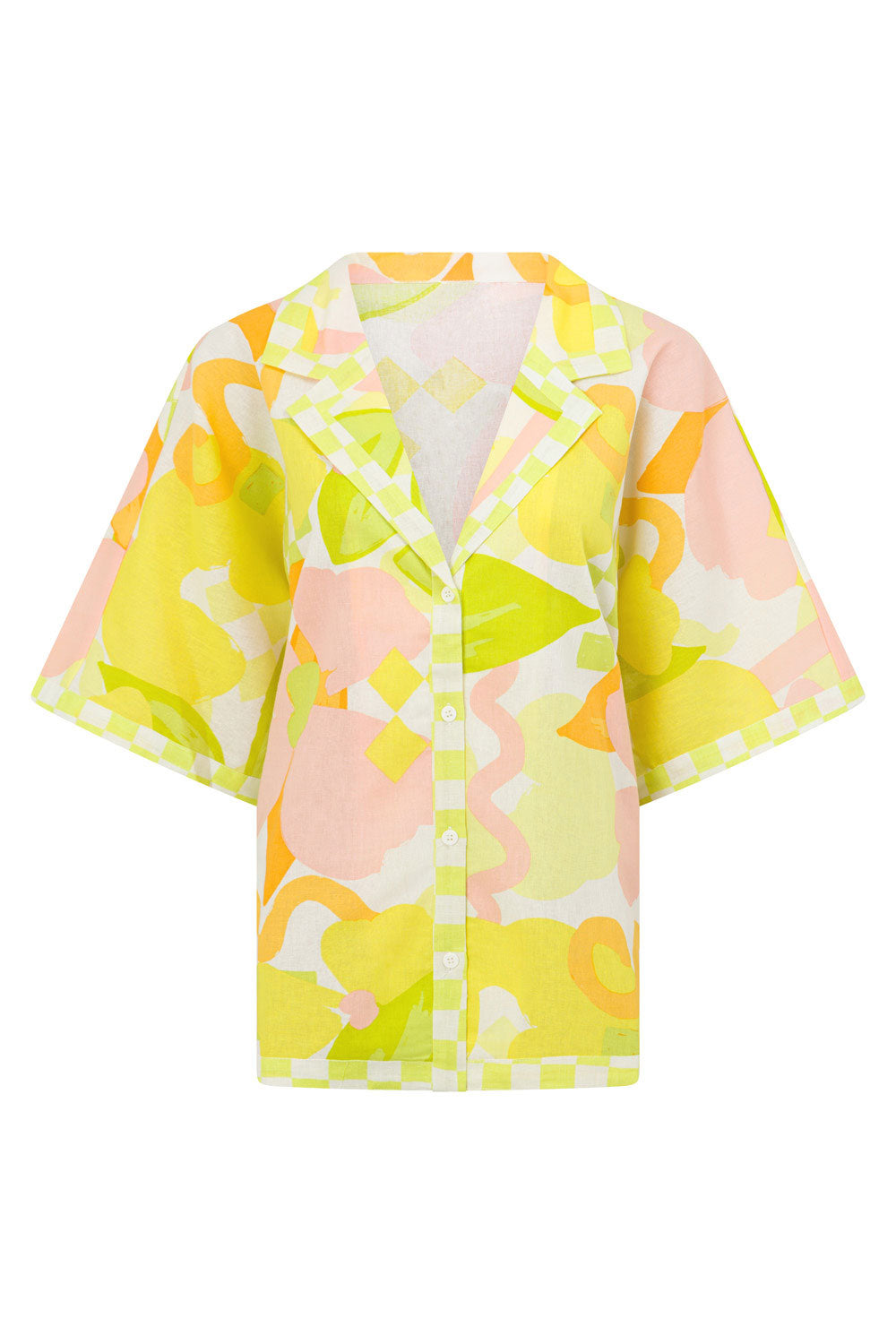 Elegant Elli Top with Checker Floral Design