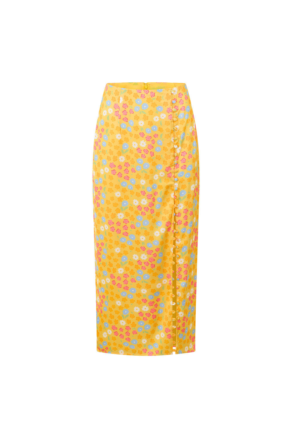 Exquisite Yumee Tropical Azalea-Inspired Midi Skirt