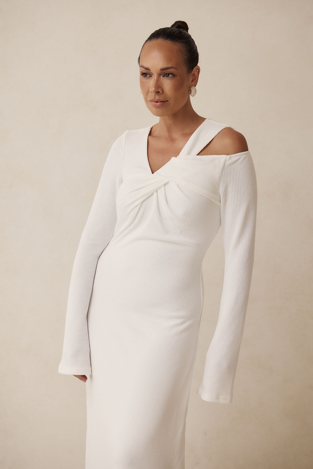 White Elegant Nyla Dress - Ideal for Special Occasions from SABO x Kayla Boyd Collection