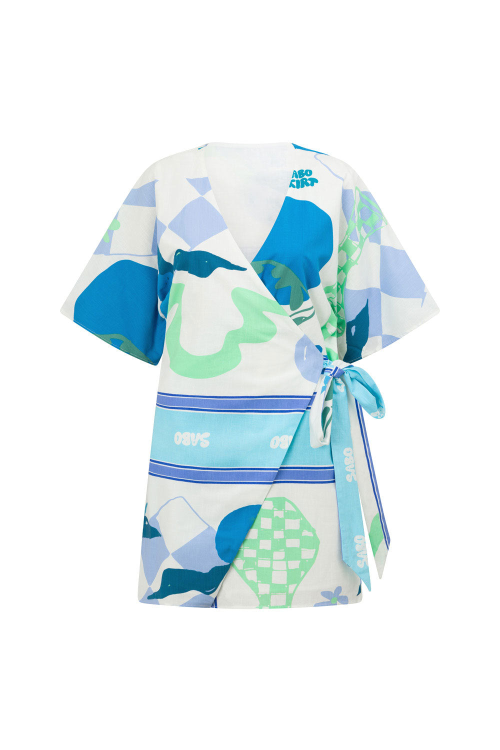 Azure Scarf Print Scarlett Women's Wrap Dress
