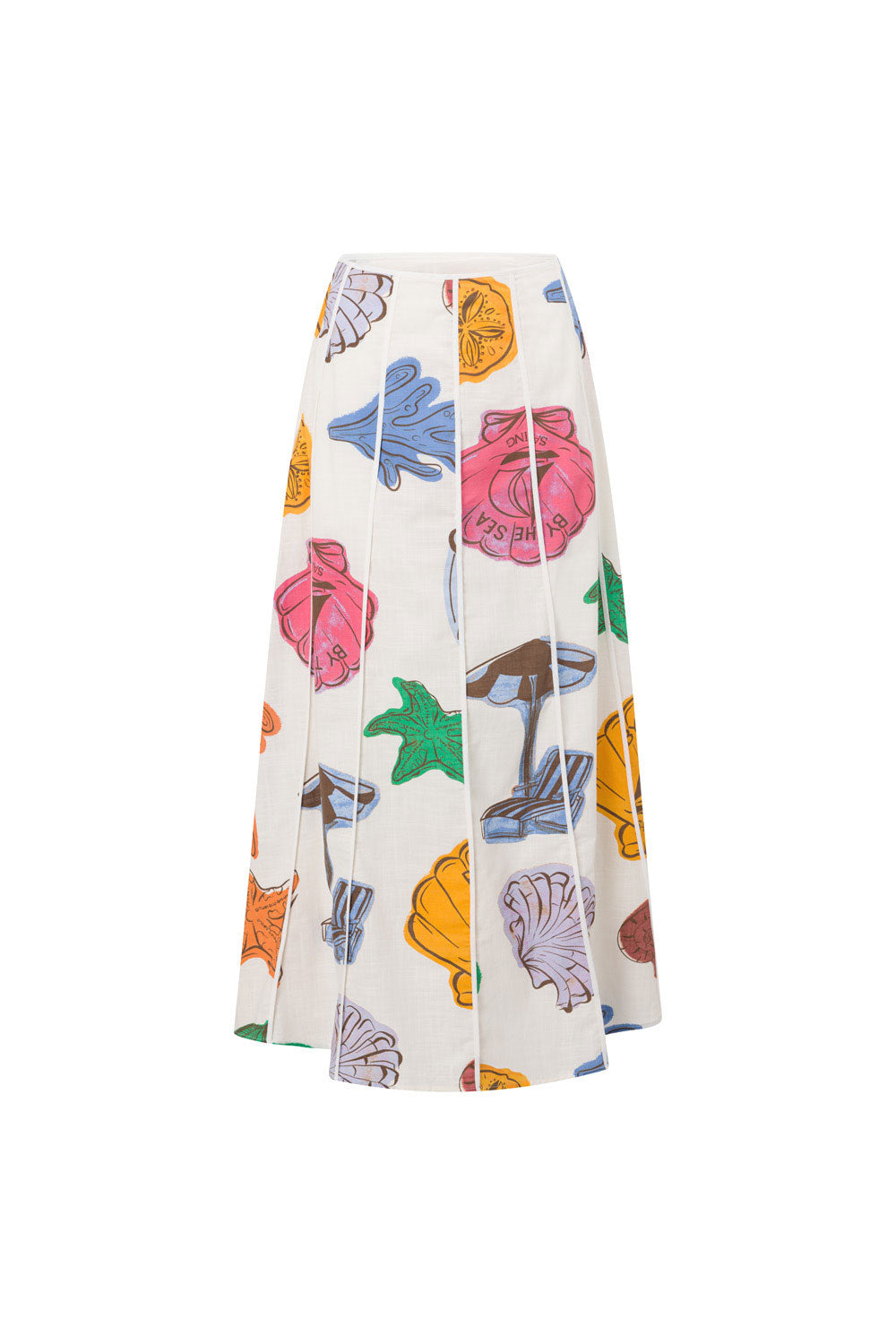Exclusive By The Sea Print High Waisted Audrey Maxi Skirt