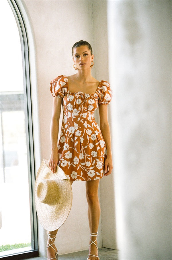 Stylish Lissia Cotton Dress with Exclusive Bloom Floral Print