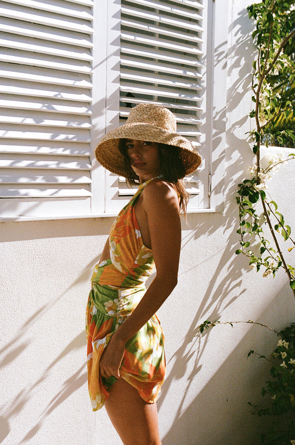 Floral Sunset Amina Halter Style Women's Dress - Exclusive Sample