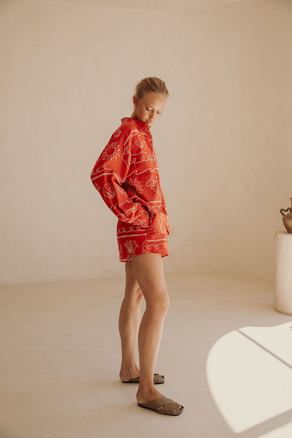 Exclusive Print Zuli Top Made of High - quality Linen Cotton Blend
