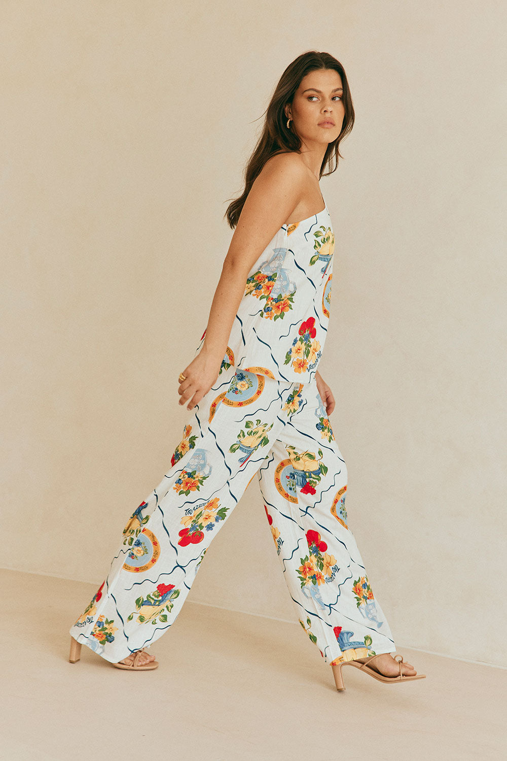 Exclusive Sabo - Designed Giuliana One - Shoulder Relaxed Trattoria Print Top
