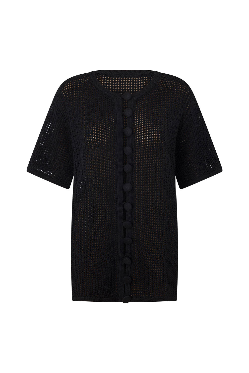 Black Crochet Style Vintage Inspired Women's Zayna Top
