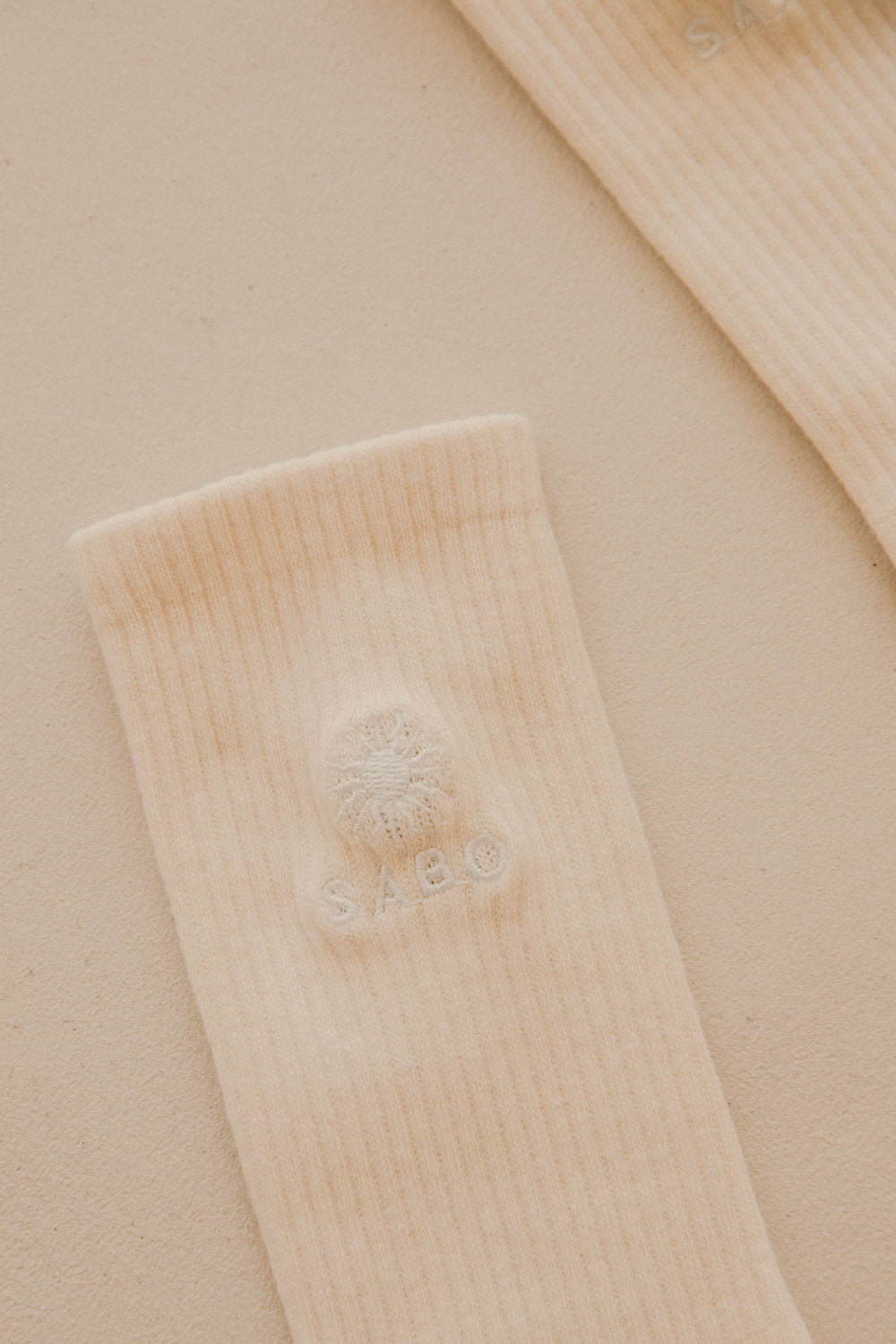 Vintage-Inspired Cream-Colored Soft Cotton Sabo Soleil Athletic Socks