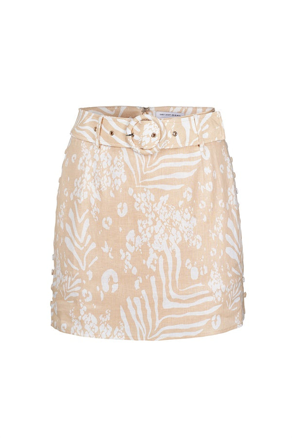 Exclusive Animal Print Sakura High - Waisted Linen Party Skirt