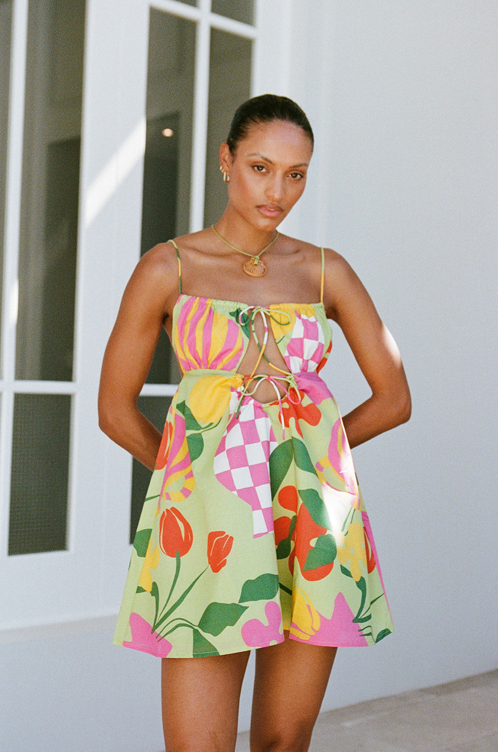 Unique Allie Babydoll Dress in Vaso Verde - Sample Piece