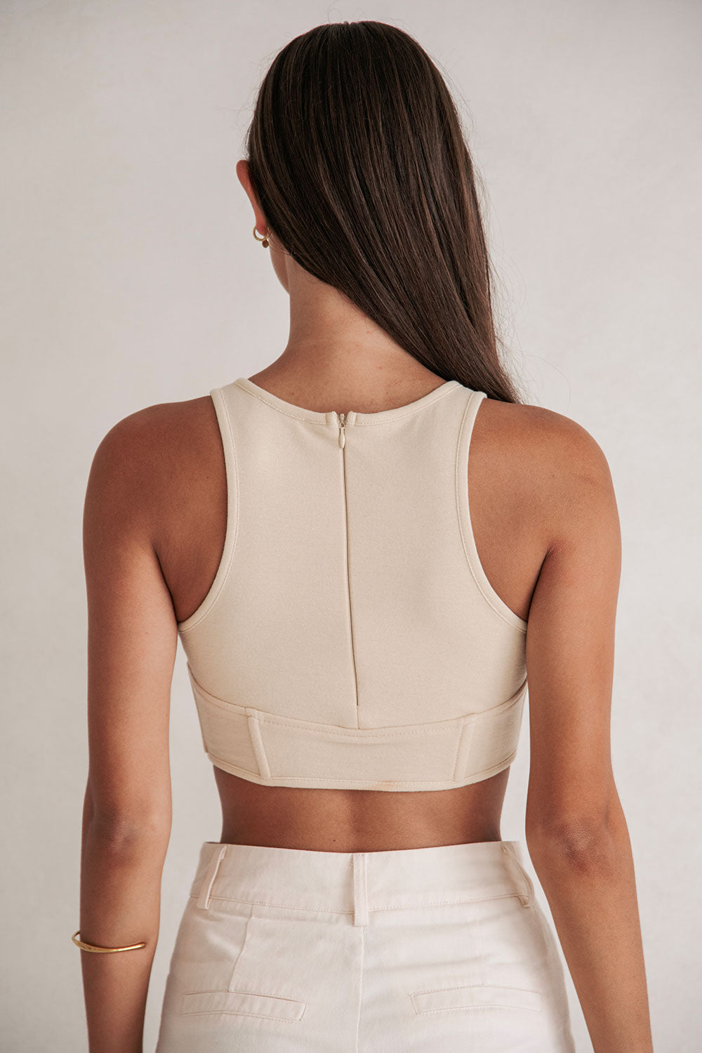 Adorable Beige Cotton Blend Alie Top for Stylish Outfits