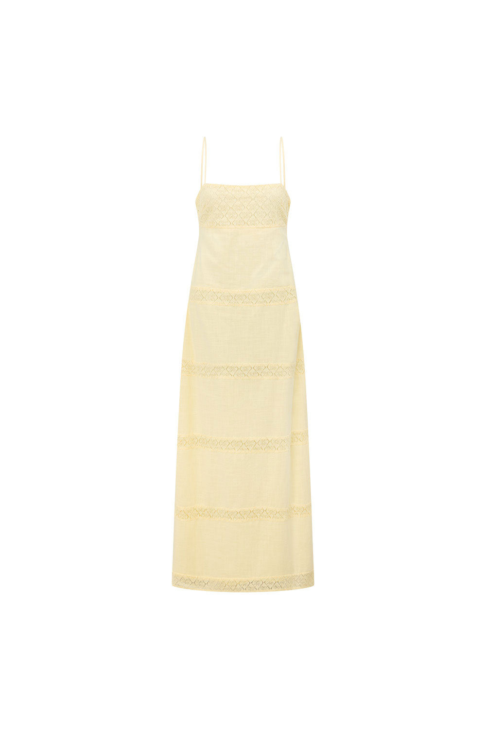 Sabo's Exclusively Designed Natural Cotton Maxi Vida Dress in Yellow