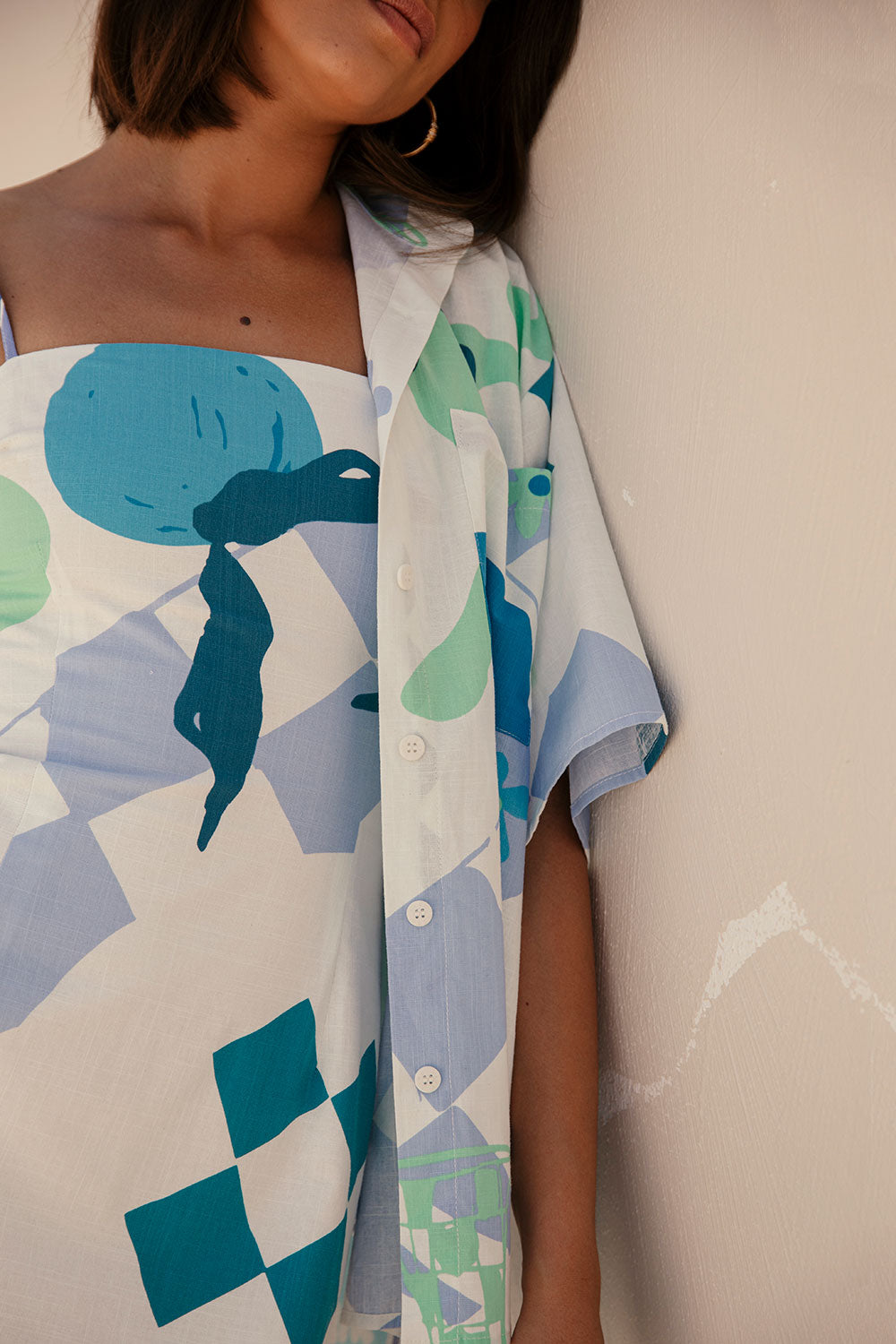 Azure Scarf Style Amira Women's Fashion Top - Sample Edition