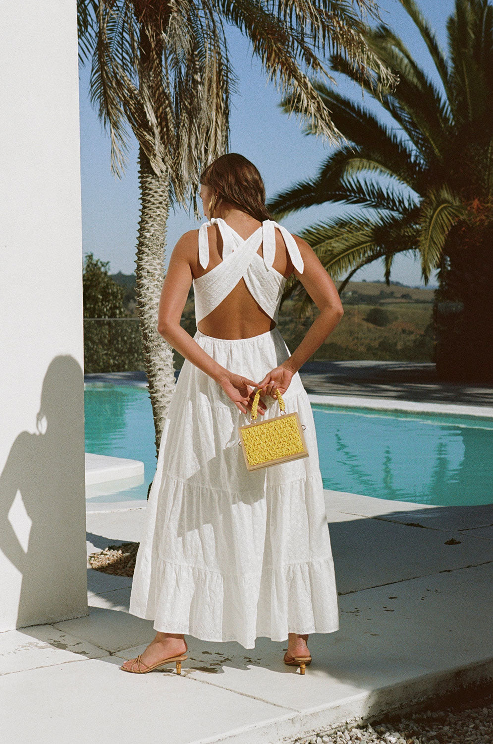 Exclusively Designed Ultra Feminine White Cotton Broiderie Klara Dress