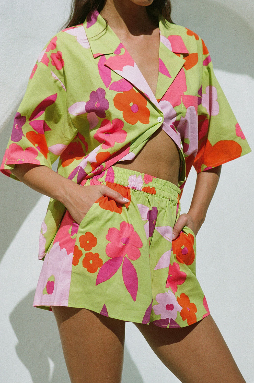 Unique Thessy Lime Floral Women's Top - A Sample Piece