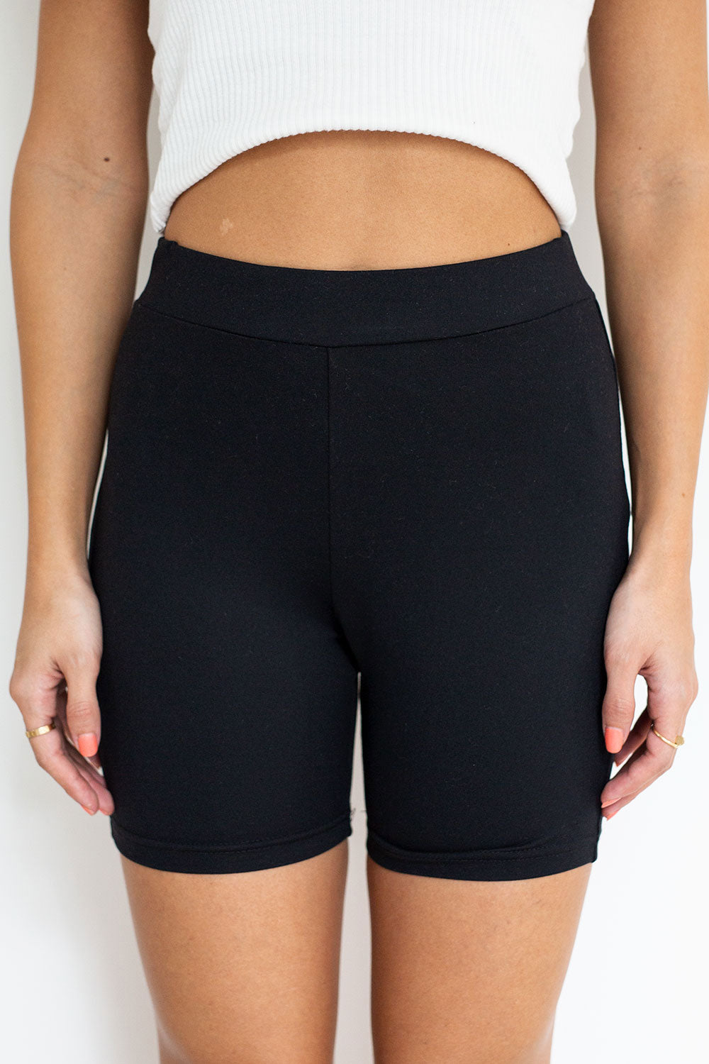 Exclusive Sabo Designed Noella High - Waisted Black Stretch Jersey Bike Shorts