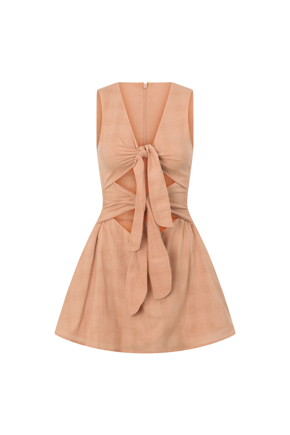 Charming Salmon Cotton Voile Bailee Mini Dress for Date Nights