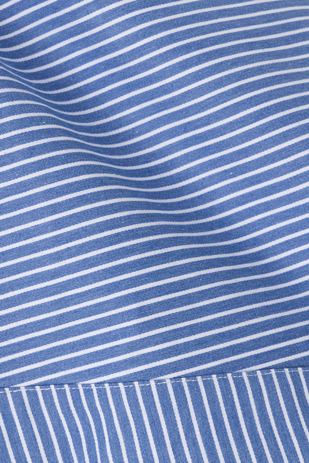 Alyssia Blue and White Striped Structured Cotton Blend Wrap Skirt for Women