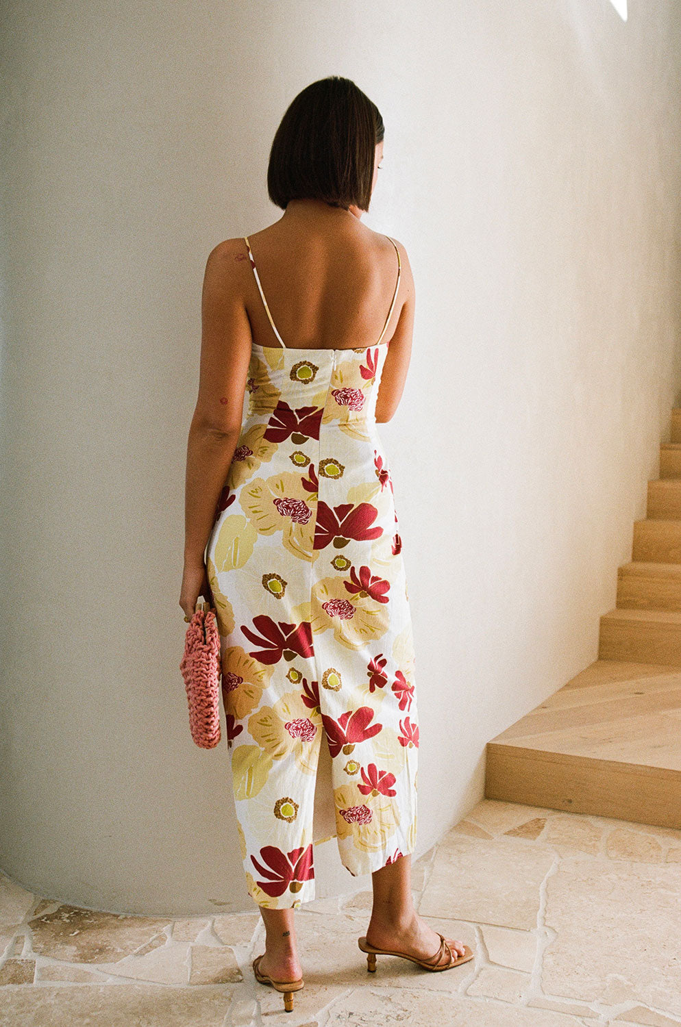Women's Elegant Aster Cutout Dress with Exclusive Dusk Lily Print