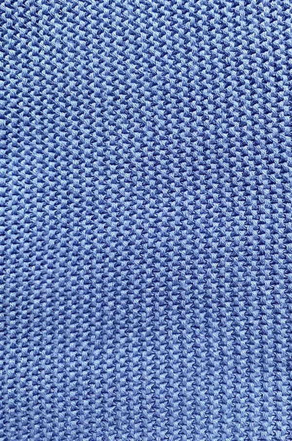 Stunning Blue Natural Cotton Cropped Graylee Knit Top with Contrast Trim