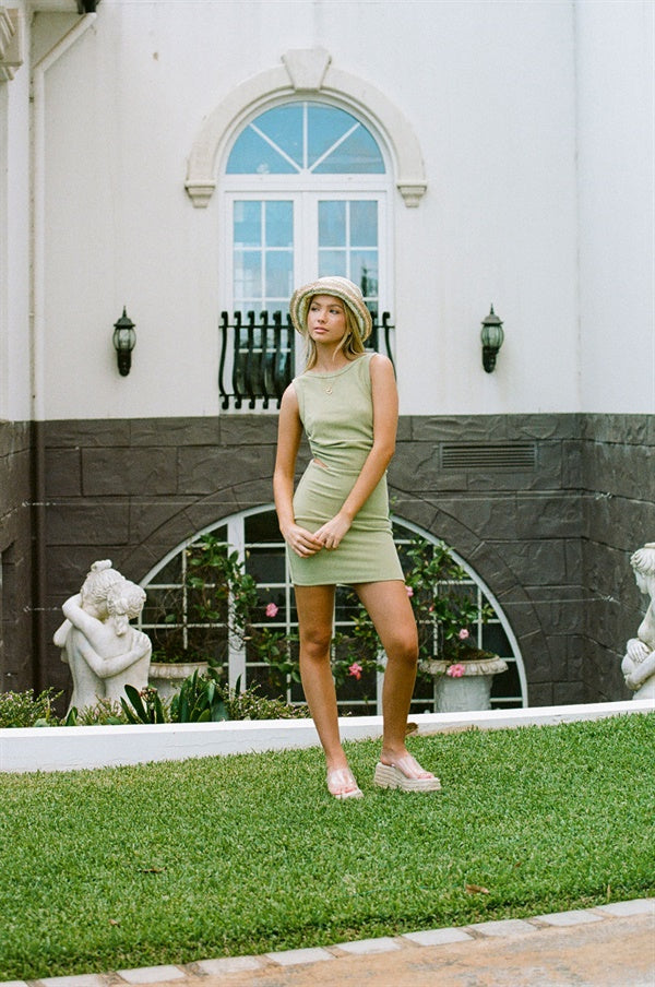 Olive Backless Giorgia Sample Dress - Exclusive One - of - a - Kind Fashion Piece