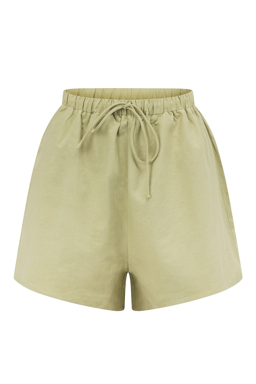 Sabo's Exclusive Creamy Khaki High Waisted Elasticated Drawstring Akel Shorts