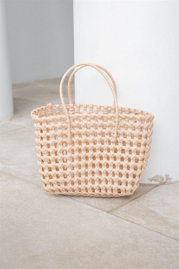Beige Elli Basket Style Tote Bag for Fashion - Forward Individuals