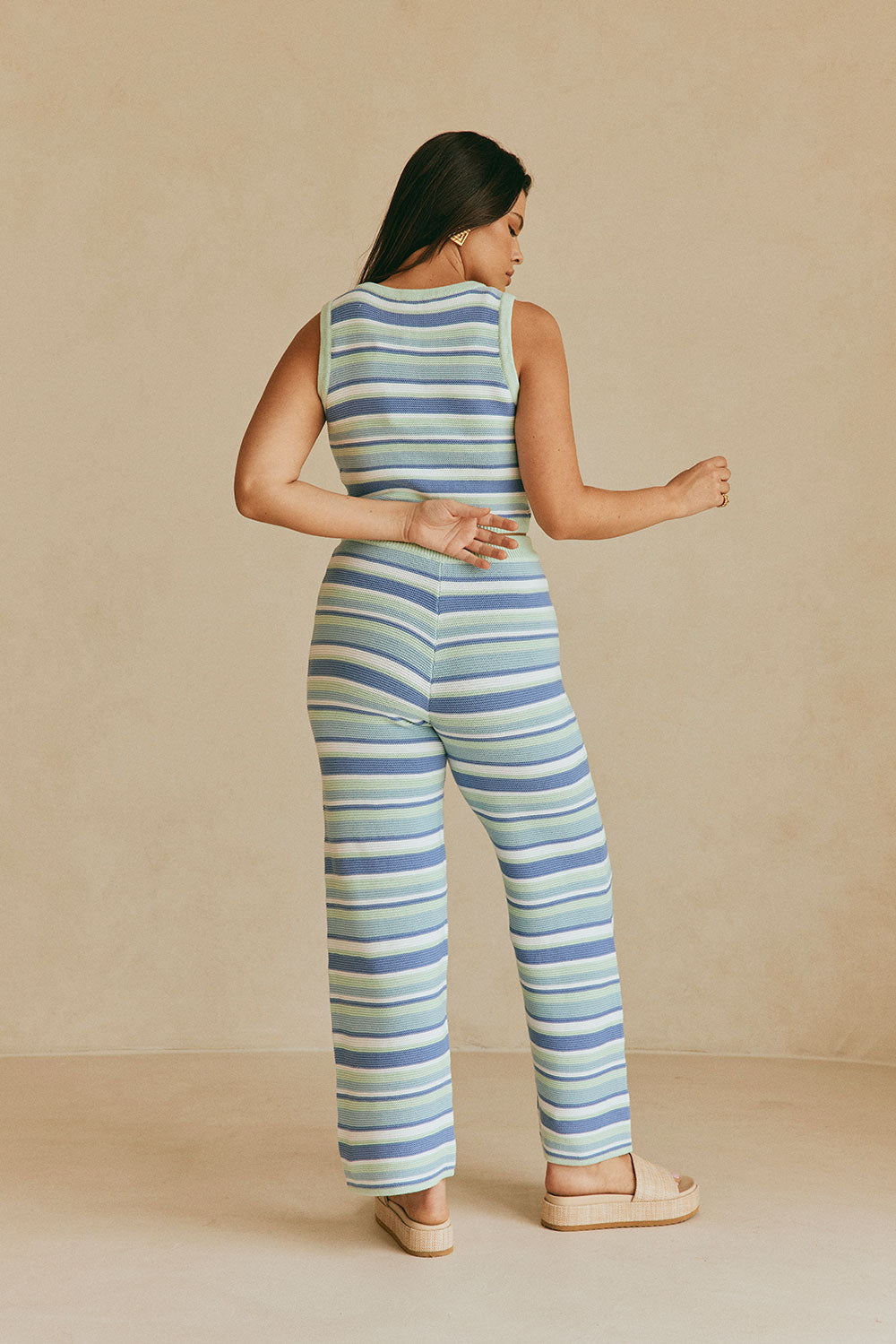Aero Blue Cotton Knit Top - Exclusive Design by Sabo
