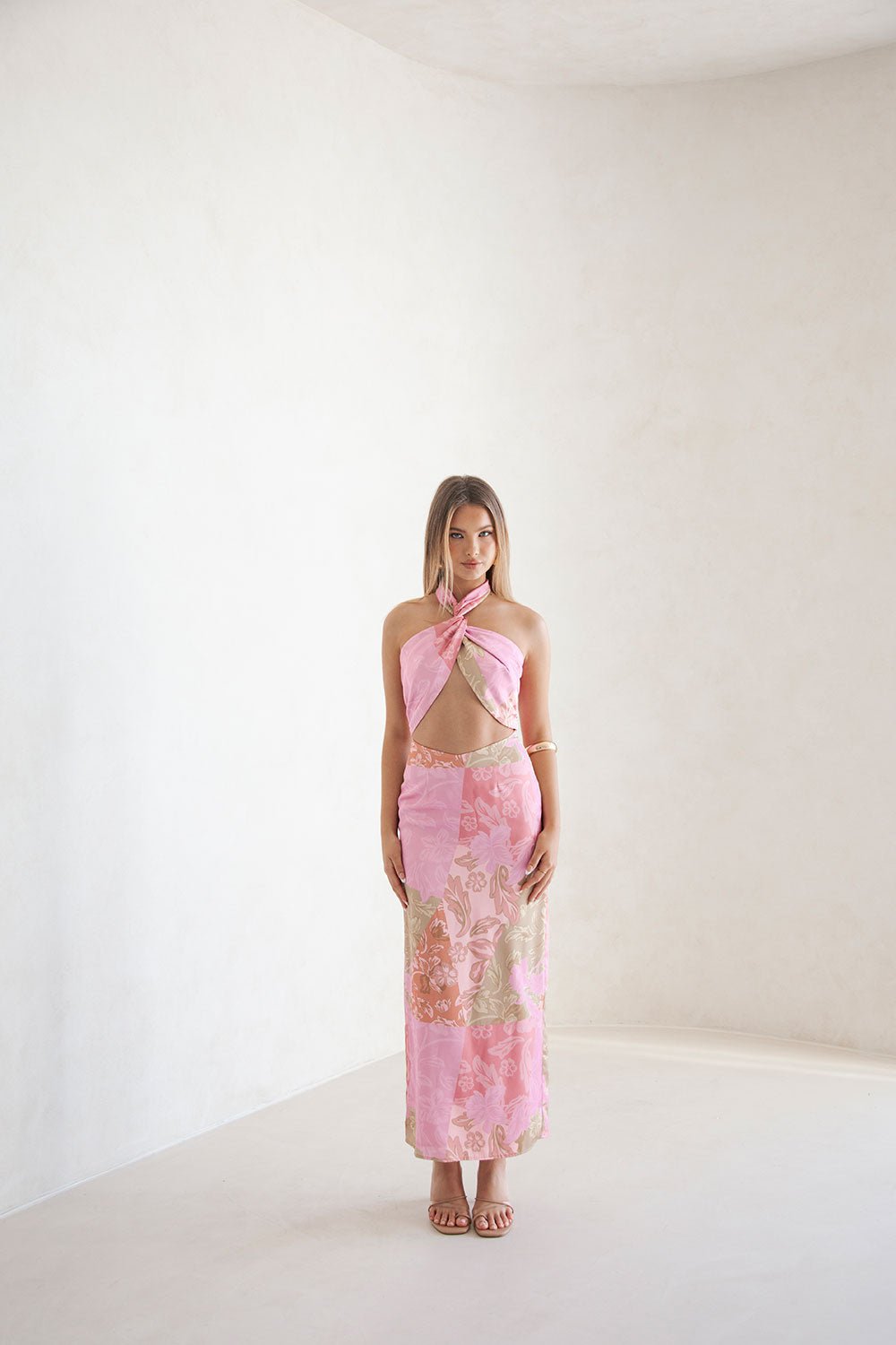 Exclusive Sabo Joelle Florent Patchwork Silk Midi Dress