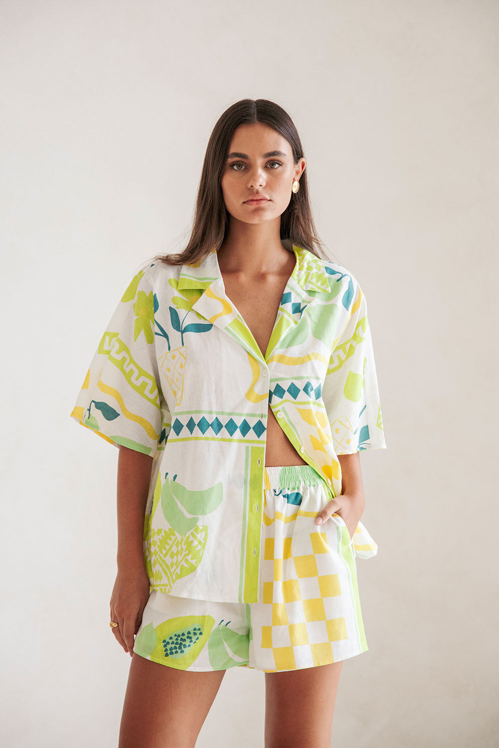 Exclusive Sample - Seona Women's Fashion Top in Prego Verde Shade