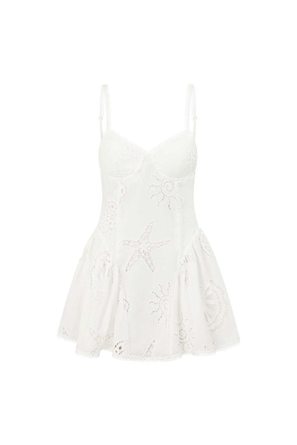 Elegant Los Molinos Corallo Bianca Summer Linen-Cotton Dress