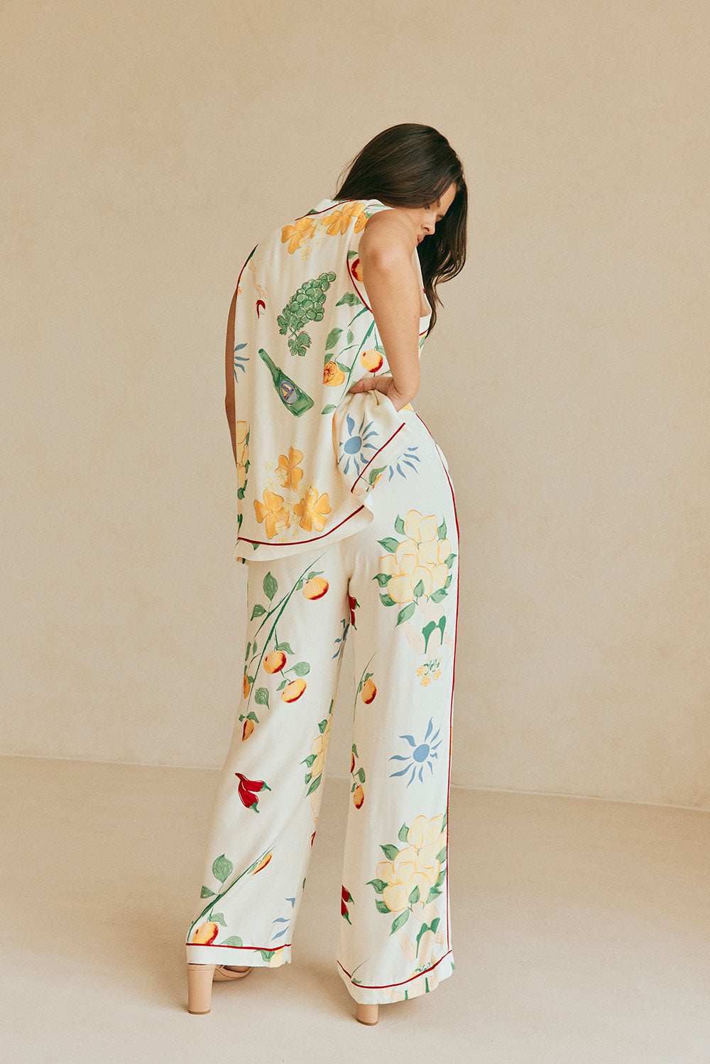 Luxurious Hand - Painted Aesta Print Izabelle Relaxed - Fit Pants