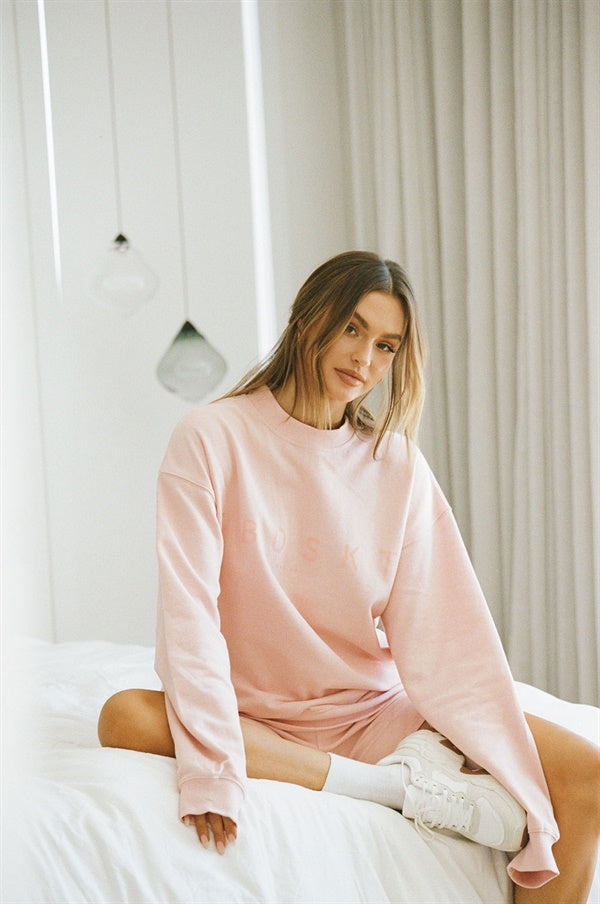 Soft Pink Natural Cotton Avenue Crew Winter Sweater