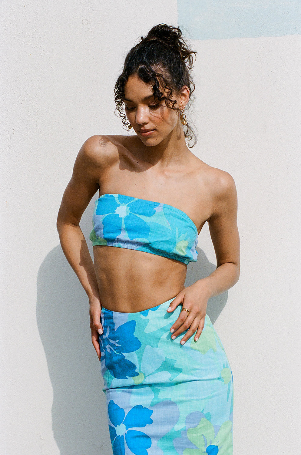 Maple Brand Bandeau Top with Exclusive Bold River Floral Print