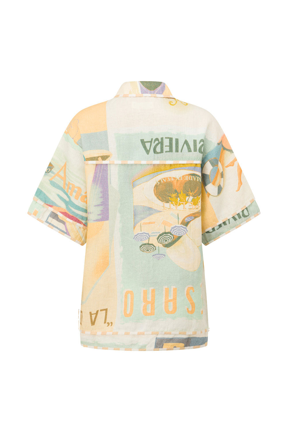 Portofino Linen Boxy Fit Shirt with Fiorire Acqua Print from Summer '25 Collection