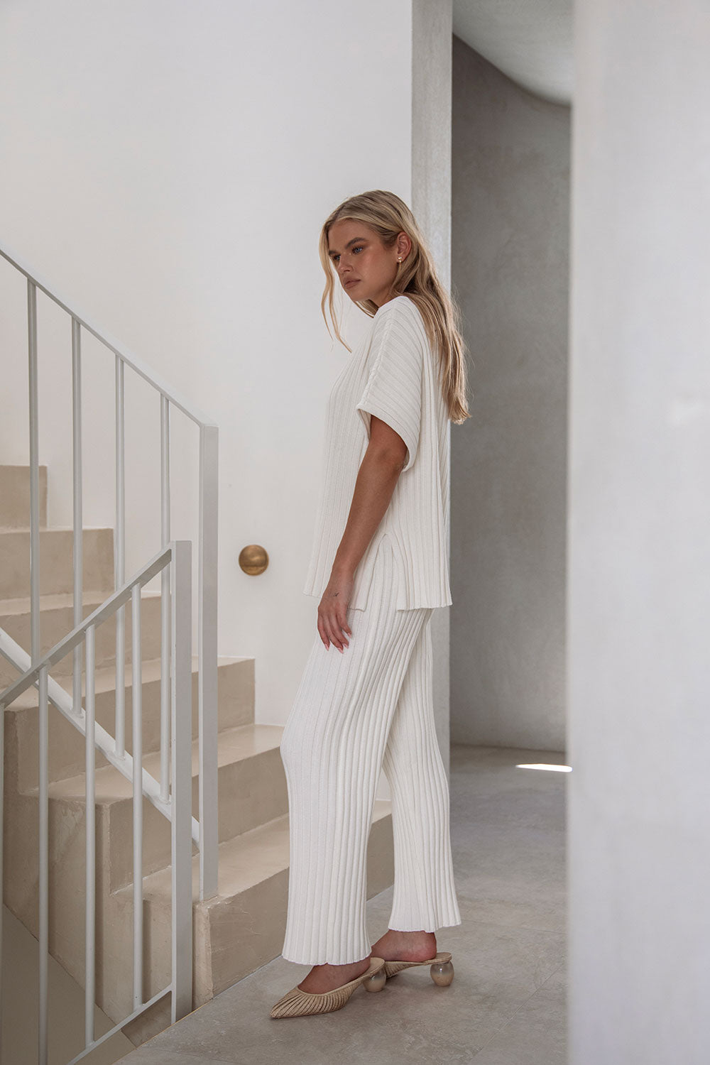 Exclusive White Celine Style Pants - One-of-a-Kind Sample