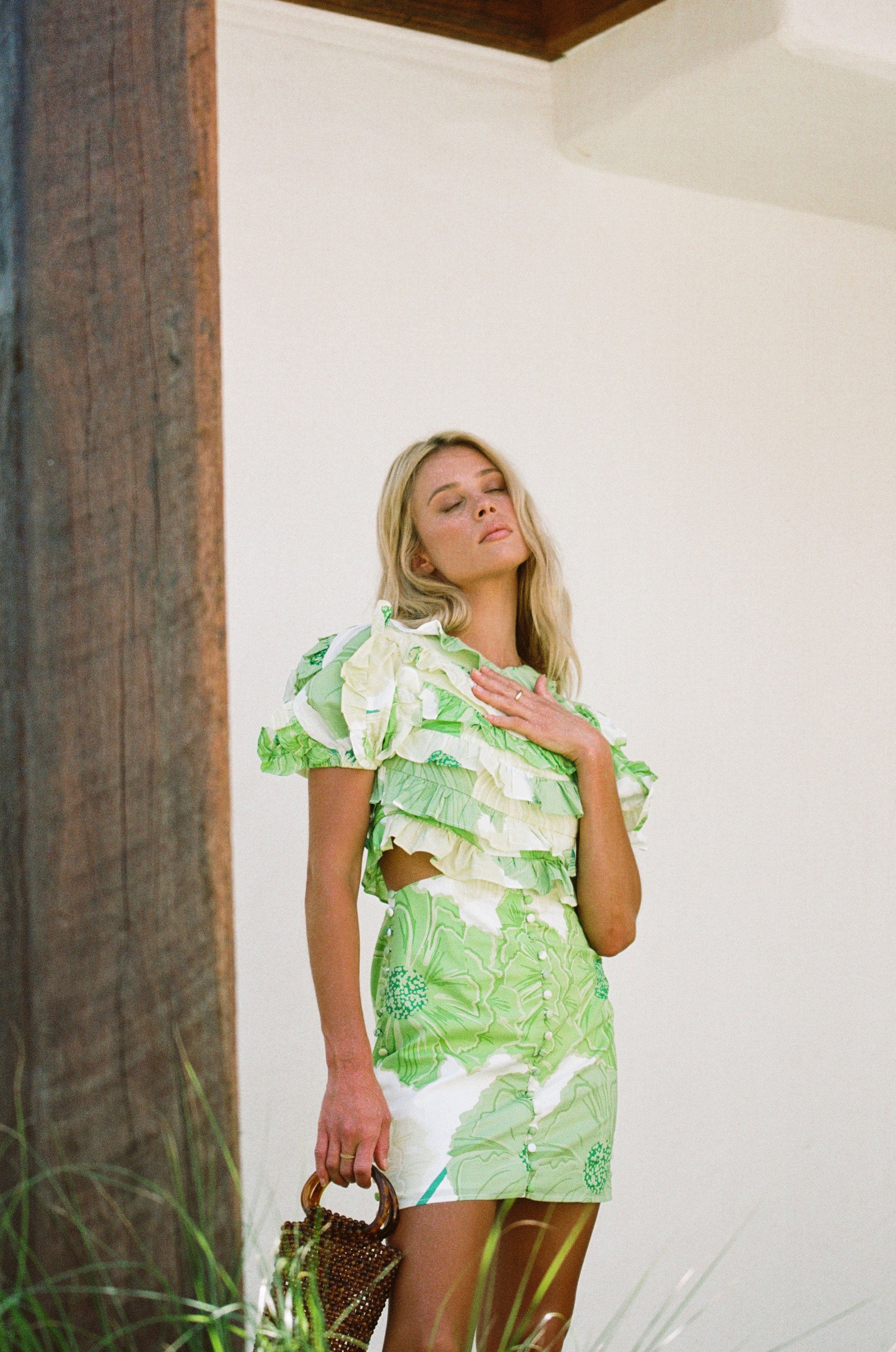 Sample - Women's Pierre Frilled Evening Dress
